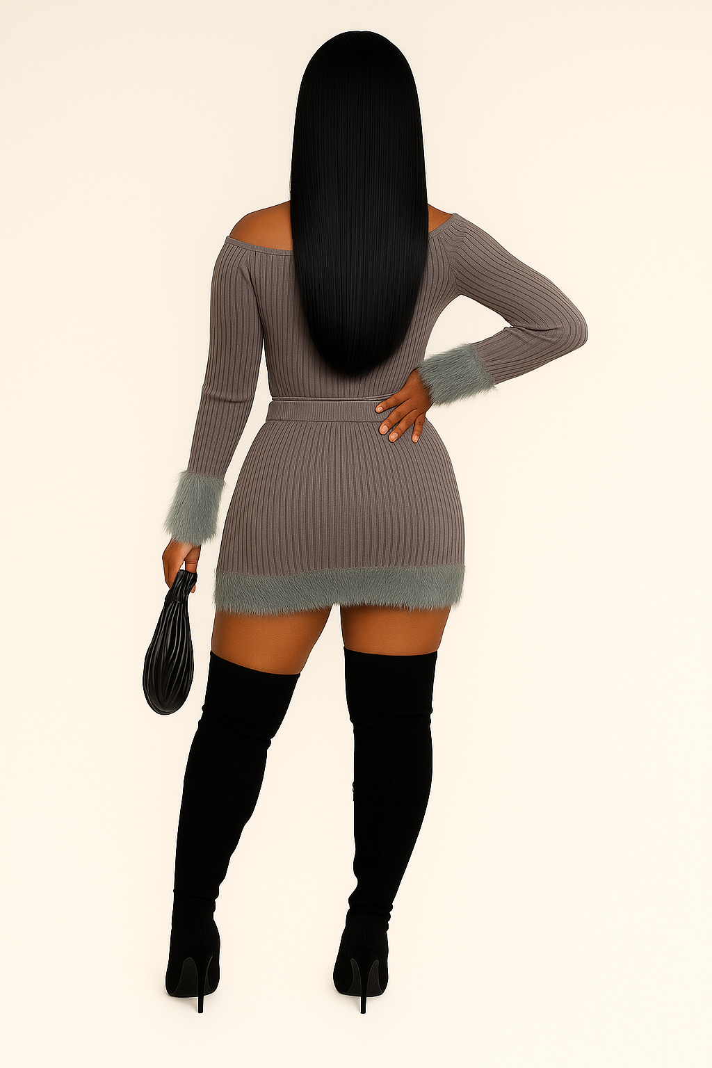 Sweater Weather Skirt Set (gray)