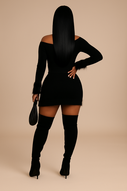 Sweater Weather Skirt Set (black)